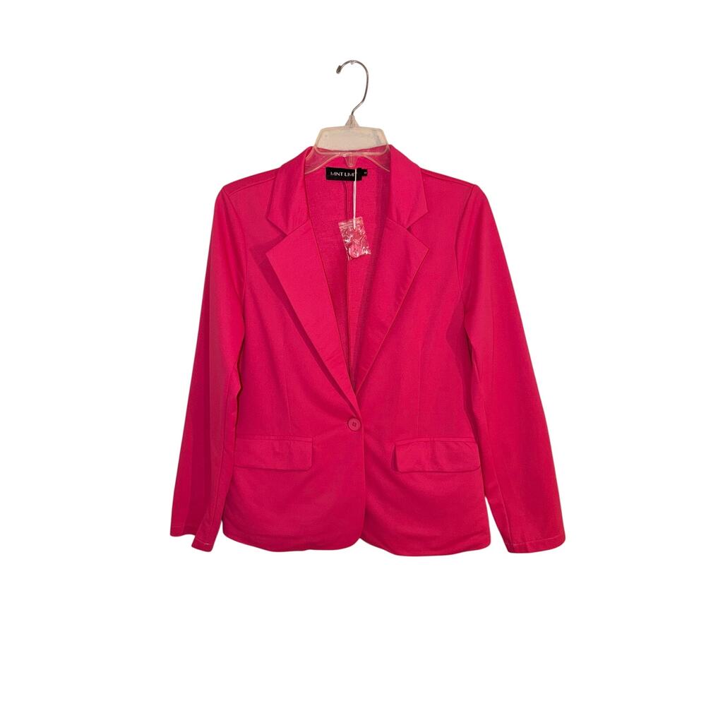 Mint Limit Women’s S Hot Pink Fuchsia Blazer Stretch One Button Career Jacket